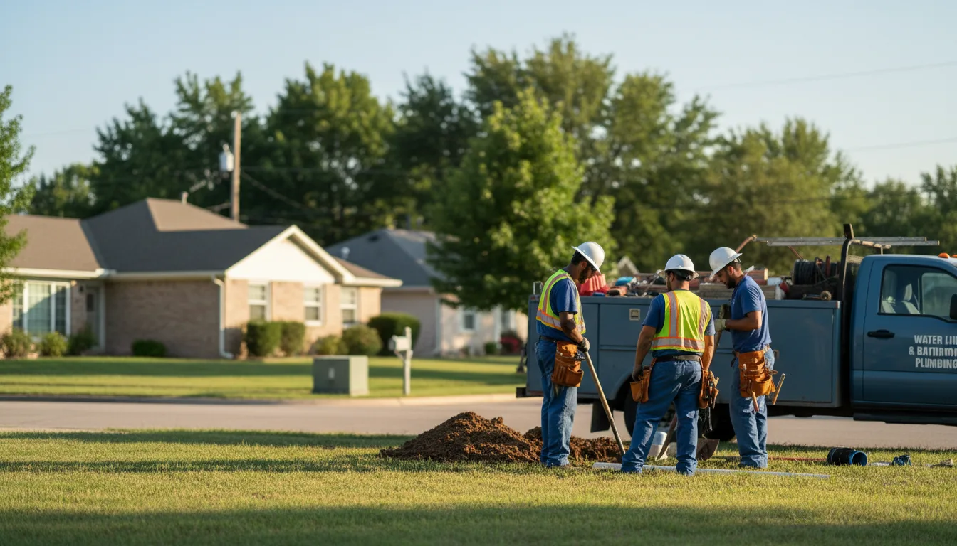 Residential water line and bathroom plumbing service in Cranesville, PA
